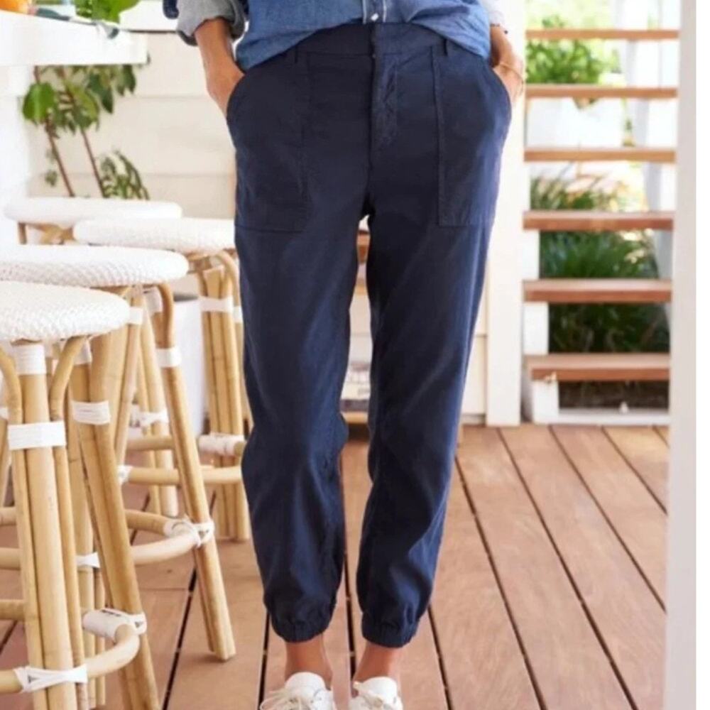 Frank & Eileen Jameson Utility Jogger Pants Size 6 Navy Travel Casual Slimming